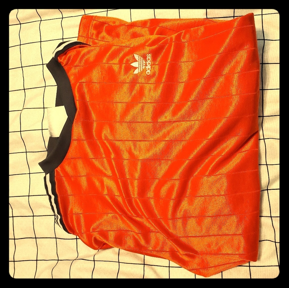 Adidas orange women's long sleeved top